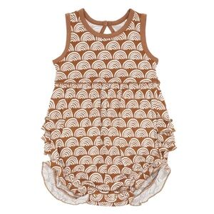 Little Sleepies Rust rainbow bubble romper
